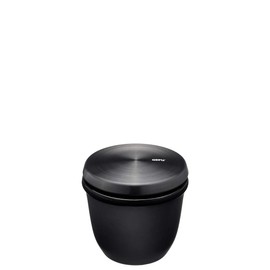 GEFU X-PLOSION Salt and Spice Jar, Salt Pot with Lid and Spoon, Spice Container, Diameter 8.5 cm, Black