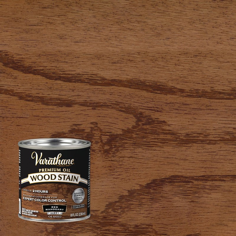 Varathane 211801 Premium Wood Stain, Half Pint, Red Mahogany