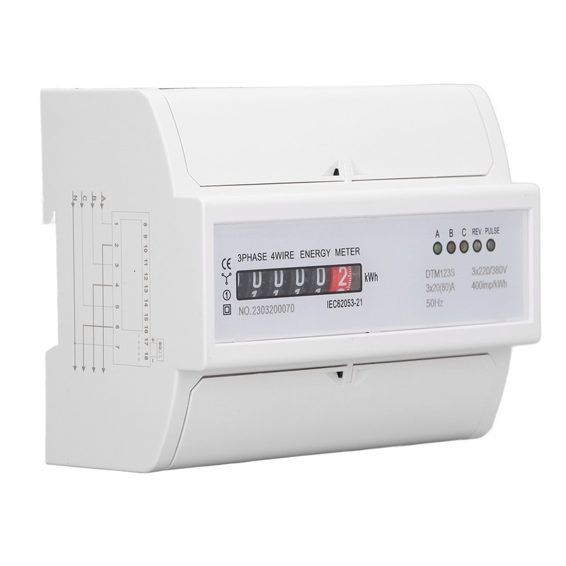 Digital Electric Energy Meter 7P 3 Phase Energy Meter DIN