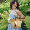 RUNROLE Straw Beach Tote Bag with Tassel Hat Clip for