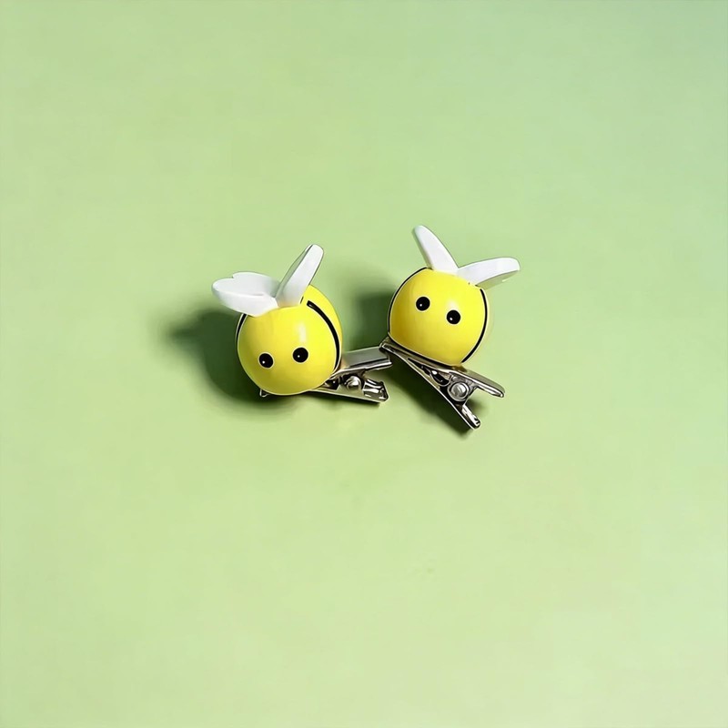 4pcs Spring Cute Bee Hair Clips - Cartoon Little Fat
