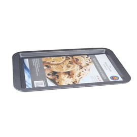 Royal Cuisine Large Baking Tray with Non-Stick Coating, 38x27.5x2 cm, PFOA Free-Black Coated Oven Tray