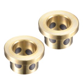 Kozelo 2pcs Flanged Sleeve Bearings - [12x15x12mm] Wrapped Oilless Bushings Cast Brass for Machinery, Hydraulic Systems