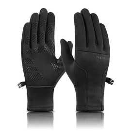 TRENDOUX Gloves Women Winter Warm: Elastic Soft Touch Screen Gloves For Cold Weather, Elegant Slim Anti-Slip Womens Gloves, Windproof Thermal Sports Gloves For Running, Cycling, Hiking - Black S