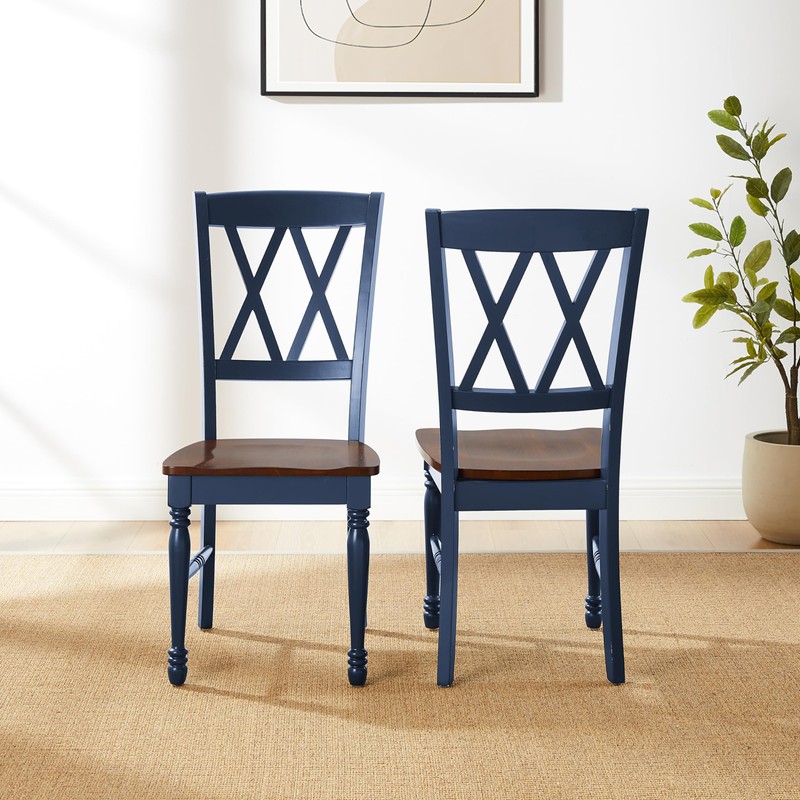 Crosley Furniture Shelby Traditional Wood X-Back Dining Room Chairs Set