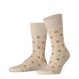FALKE Men's Mosaic Floor M So Linen Cotton Patterned 1 Pair Socks, Beige Creme 2050, 8.5-9.5