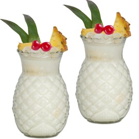2PCS Pineapple Glasses, Prefdo 20 Ounce/570ml Fun Cocktail Jars Tiki Cups for Bar, Party