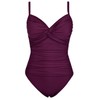 Hilor Women's Ruched Twist Front One Piece Swimsuits Tummy Control