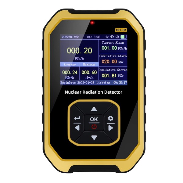 Koolertron Geiger Radiation Measuring Instrument, Beta Ray/Gamma-ray/X-ray Detector, Nuclear Wastewater Detector, Geiger Counter, High Accuracy, Gamma Ray Tester, Household Rechargeable Radiation