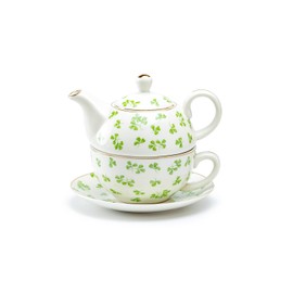 Gracie China Shop Grace Teaware Shamrock Fine Porcelain Tea For One Set, Regular