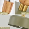 Contemporary Pendant Lighting,12 inch Pendant Lamp,Wood and Brass Accent,Adjustable Metal