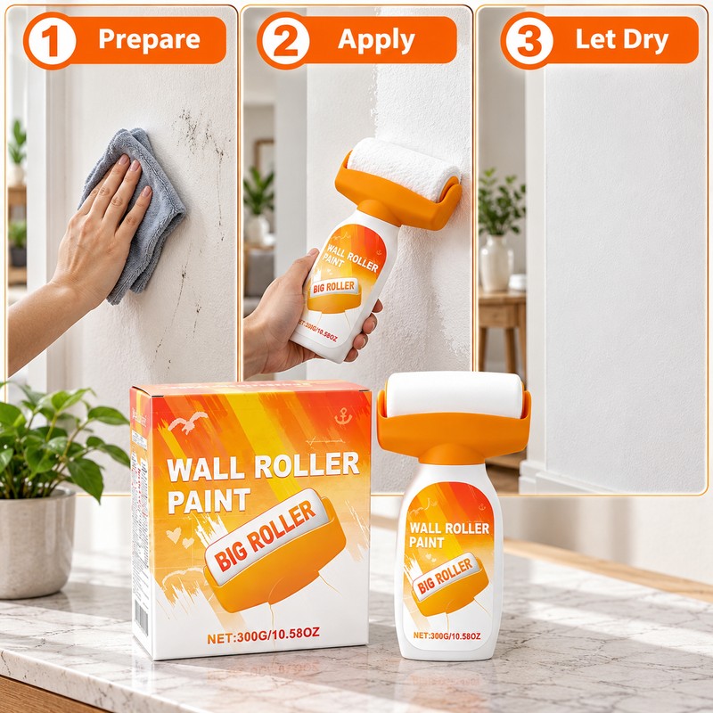 Wall Paint Roller for Touch-Ups – 300g White Latex Paint