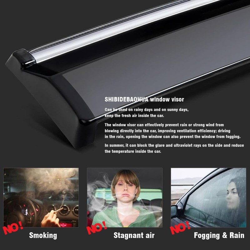 SHIBIDEBAOHUA Side Window Deflectors Wind Rain Guards Compatible with Lexus