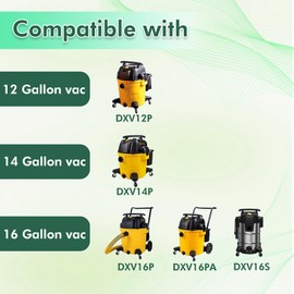 15 Pack DXVA19-4102 Vacuum Bags Compatible with DEWALT 12-16 Gallon Wet/Dry Vacuum, Disposable Dust Collection Filter Bag DXV12P DXV14P DXV16P DXV16PA DXV16S