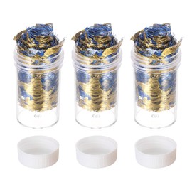 MECCANIXITY 18g Gold Flakes 3 Bottles Gold Foil Sheets with Blue Mesh Imitation Gold Leaf for Resin,Nail Art, Painting, Crafts, Jewelry Making and DIY Crafts (1 Bottle of 6g)