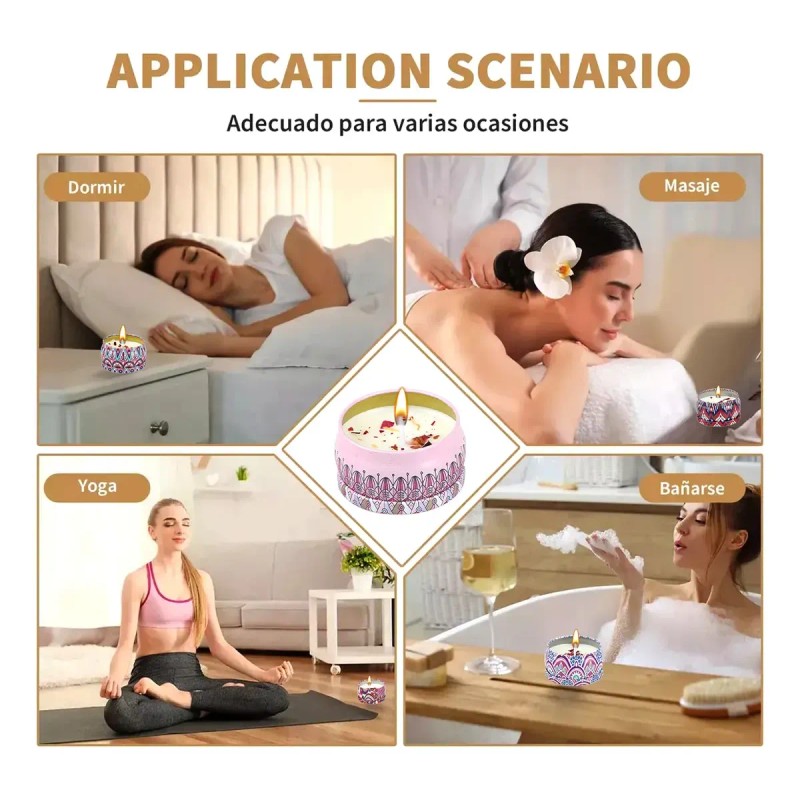 Velas Aromáticas, Velas Perfumadas De Cera De Soja 16 Piezas