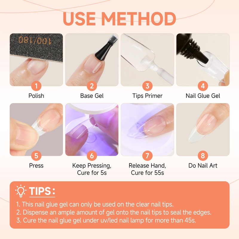 UNA GELLA Solid Nail Glue Gel Soft Gel Nail Tips