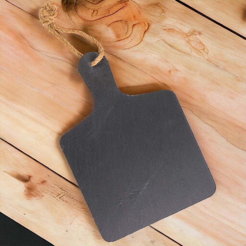 MIJOMA Elegant slate plate with handle and jute ribbon, including