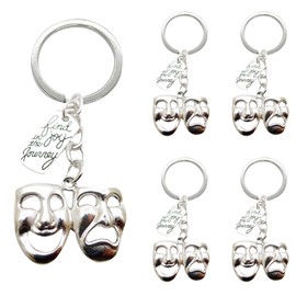 iMagitek 25 Pcs Theatre Keychain Drama Mask Keychain Theatre Gift Keyring Comedy Tragedy Mask Gifts Broadway Musical Lover Gifts