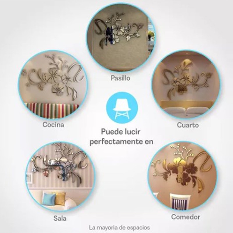 Acrylic Mirror Wall Sticker Removable 3D Wall Decal for Living