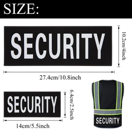 Reflective Security Patch Set Sticker Reflective Tape Sticker Security Night Visibility Security Nylon Hook Loop Patch for Vest Tactical Dog Harness Vest Collar, 2 Patches