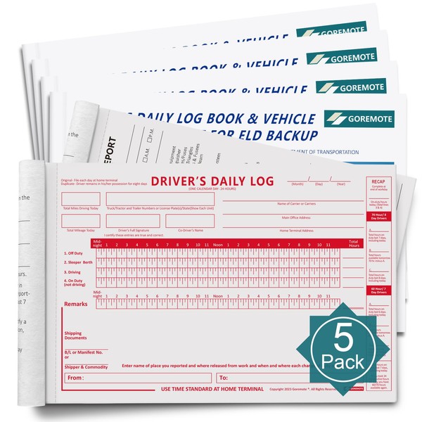 ELD Backup Driver Log Book with Detailed Drivers Vehicle Inspection