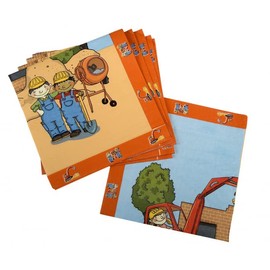20 Servietten BAUSTELLE für Mottoparty und Kindergeburtstag [German Version]