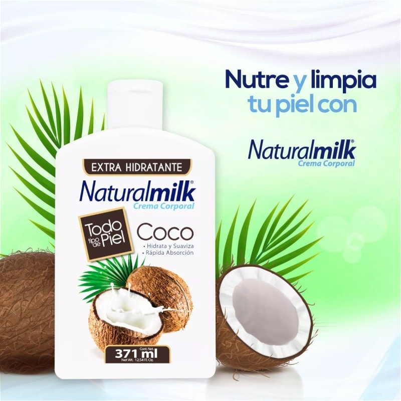 Crema 2pz Naturalmilk Coco Crema Corporal Hidratante Nutre Limpia