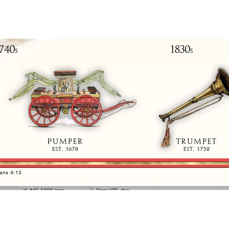 History of the American Firefighter Print - 11 3/4" By