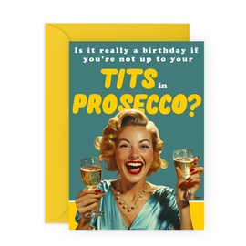 Central 23 Female Birthday Card For Friends - Prosecco - Fabulous Birthday Cards For Women - Gifts For Best Friends Mum Sister Auntie - Comes With Fun Stickers