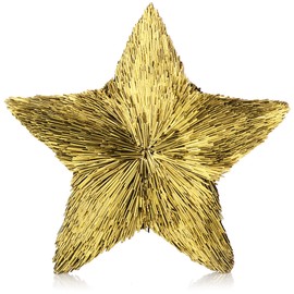com-four® Decorative Star 3D Plastic – Metallic Shiny Decorative Star – Classic Decoration for Winter and Christmas – Approx. 20 cm (Gold)