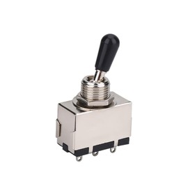 Oumefar 1 Pcs 3 Way Closed Guitar Toggle Switch Black Tip Replacement Electric Guitar Parts Rocker Switch for LP Style Electric Guitar