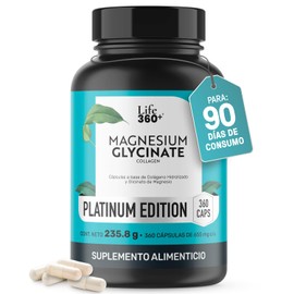 LIFE 360 Glicinato de Magnesio  360 cápsulas  2620mg por porción                                                                                      