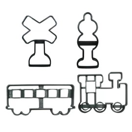 AJT DIESEL STEAM TRAIN SET OF 4 COOKIE CUTTERS MADE IN USA PR1970