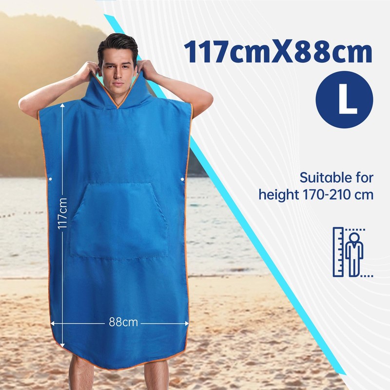 Jokisa Bath Poncho for Men and Women, Ultralight and Quick-Drying