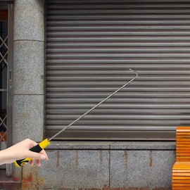 STOBAZA Manhole Cover Hook with Rubber Handle Heavy Duty Sliding Door Roller Shutter Hook Easy to Clean Thick