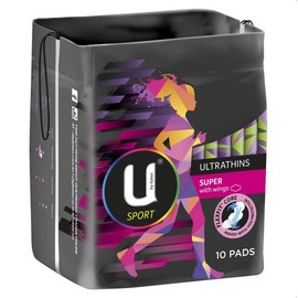Kotex U by Kotex Sport Ultrathins Pads Super 10 Pack