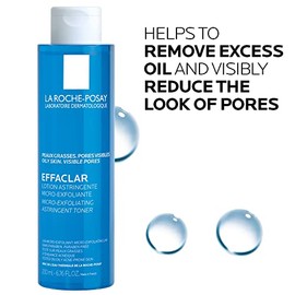 La Roche-Posay EFFACLAR Tónico micro exfoliante, astringente, facial, para reducir visiblemente lo poros, de 6.76 onzas líquidas.