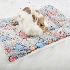 catadog Small Animal Bed Mat, Soft & Warm, Suitable for Guinea Pig, Hamster, Rabbit, Rat and Bearded Dragon (XX-Large(19.7''x15.7''), Footprint Grey)