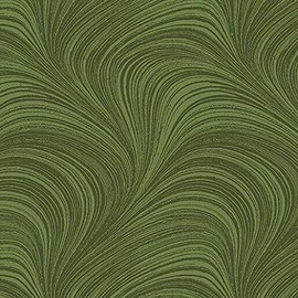 Benartex A Festive Season 2 Wave Texture Medium Green Cotton Fabric
