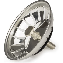 Andrew James Stainless Steel Sink Strainer Plug for Food Waste | 83mm Diameter Drain Basket Filter | Prevent Blocked Drains & Unwanted Smells in the Kitchen| Durable Design Suitable for Regular Use (83mm Single Pack)