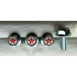 Texaco Gas license plate screws, Texaco gas logo license plate bolts , Texaco