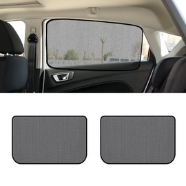 WINUERK Car Side Window Sun Shades, Magnetic Blackout Car Curtains with UV Rays Protection, Universal Car Priavcy Curtains Breathable Mesh Car Window Screen Shades for Car (Black-Rear Side)