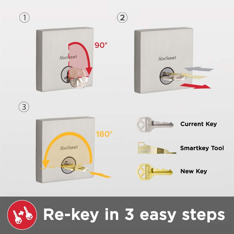 Kwikset Arlington Single Cylinder Handleset with Tustin Lever Featuring SmartKey