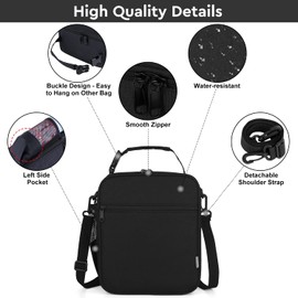 Maidyna Kids Lunch Bag, Reusable Lunch Bag with Adjustable Strap, Insulated Picnic Bag for Adults at Work, Children at School (Black)