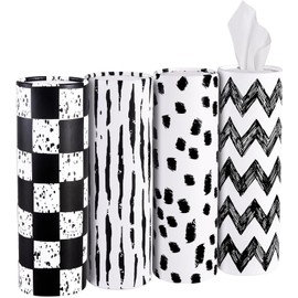 Wakeys - Car Tissues Holder with Facial Tissues, 4 Pack Car Tissues Cylinder, Travel Tissues Box for Car Cup Holder