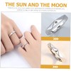 Baluue 5 Pairs Couples Engagement Rings Sun and Moon Matching