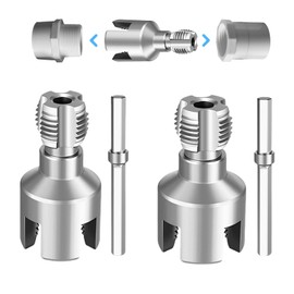 Integrated Internal & External Pipe Threading Tool, 2025 New Pvc Pipe Threader Kit - 1/2 & 3/4 Water Pipe Internal Thread Opener Tool for Electric Drill (1/2" + 3/4")