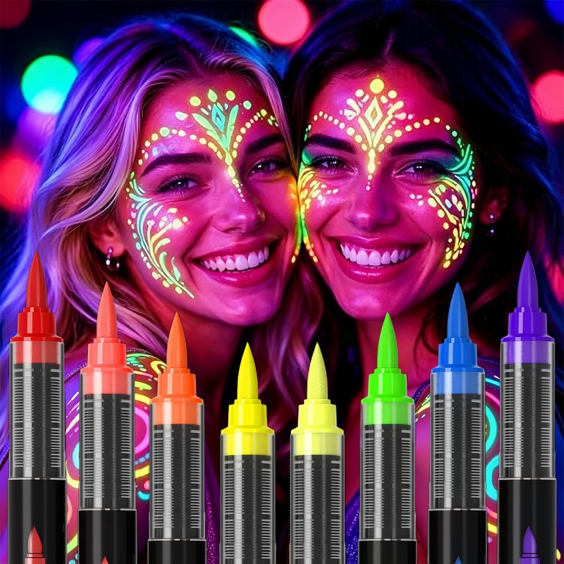 Pintura de Cara de Neón Brillante Uv Cera para Cabello