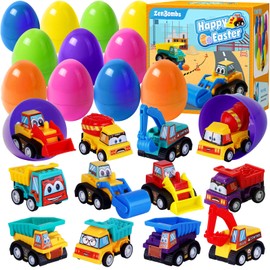 ZenBombs Easter Eggs with Cars Inside - 12 PCS Prefilled Easter Eggs with Pull-Back Toy Cars - Kids Easter Basket Stuffers & Party Favor Toys for Boys and Girls Over Age 3 Years Old